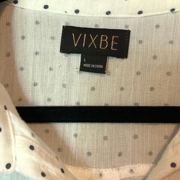 Polka Dot Tie-Front Crinkle Blouse - Picture 2 of 3